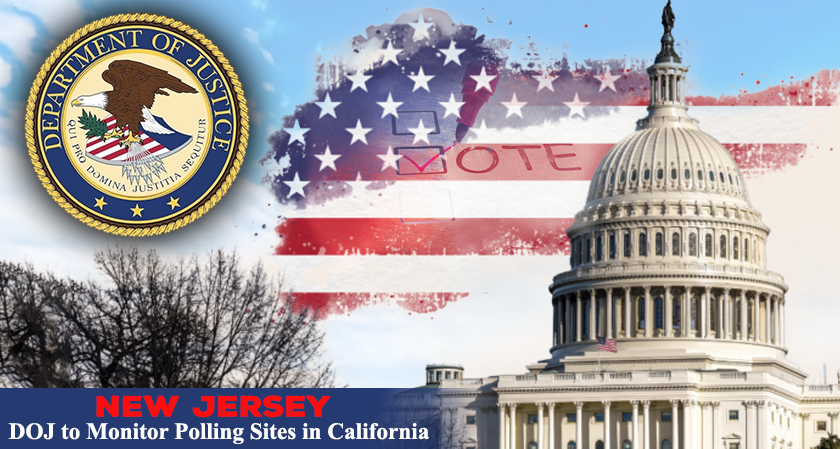 DOJ to Monitor Polling Sites in California, New Jersey